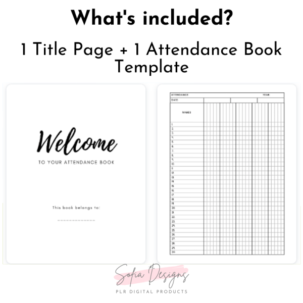 Attendance Book (PLR) – Plr Products – Plr Content - PLR Digital Products 4