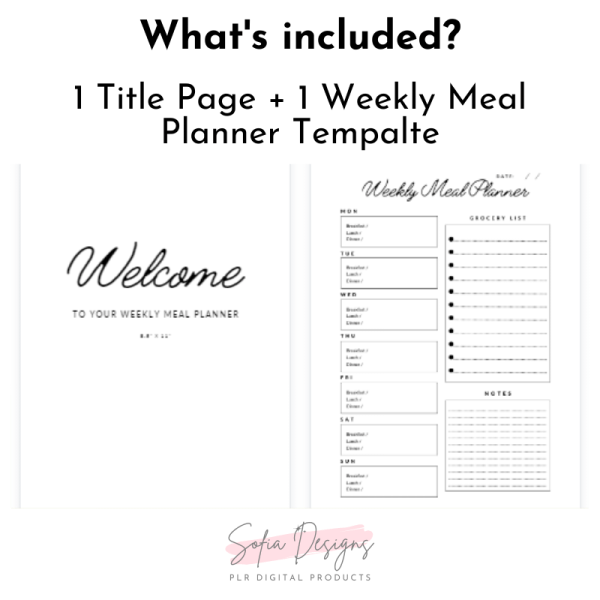 Weekly Meal Planner (PLR) – Plr Products – Digital Planner Plr - PLR Digital Products 4