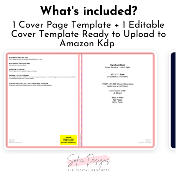 KDP Cover Template For Books- 8.5″ X 11″ - PLR Digital Products 4