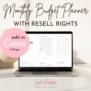 PLR Monthly Budget Planner Template - PLR Digital Products