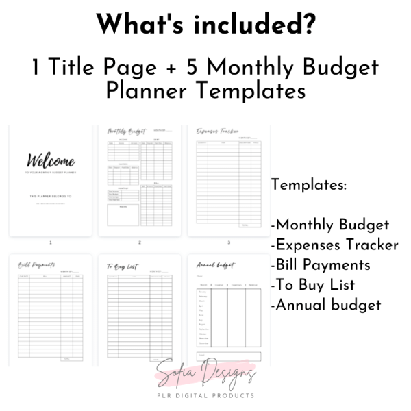 Monthly Budget Planner (PLR) – Plr Products – Plr Content - PLR Digital Products 4