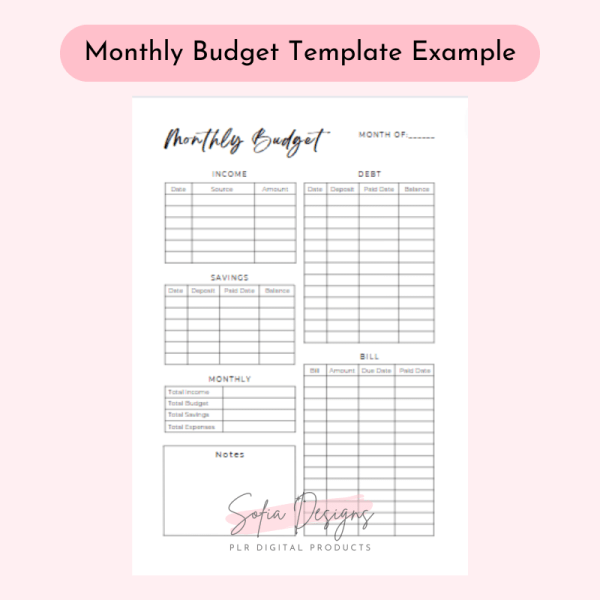 Monthly Budget Planner (PLR) – Plr Products – Plr Content - PLR Digital Products 5