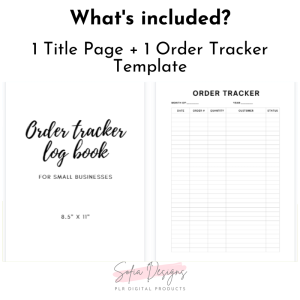 Order Tracker Log Book Template