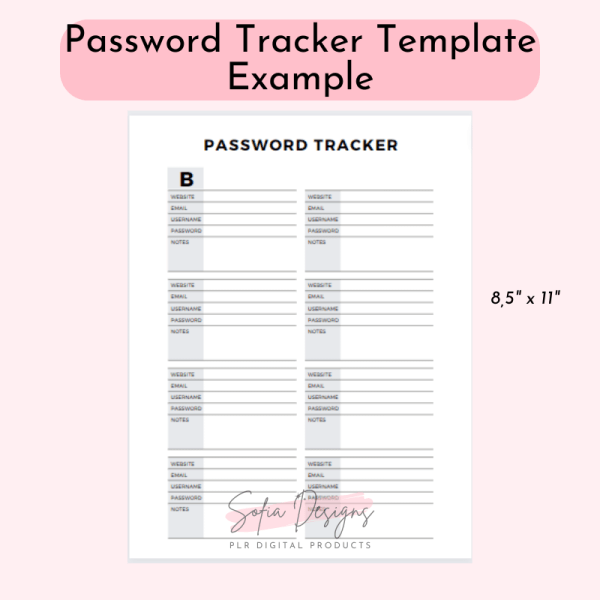 Password Book Tracker Template (PLR) – Plr Products – Plr Content - PLR Digital Products 5