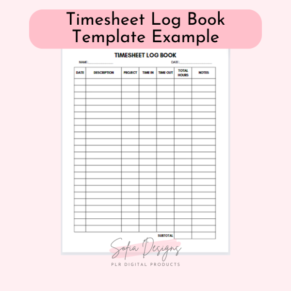 Timesheet Log Book Template