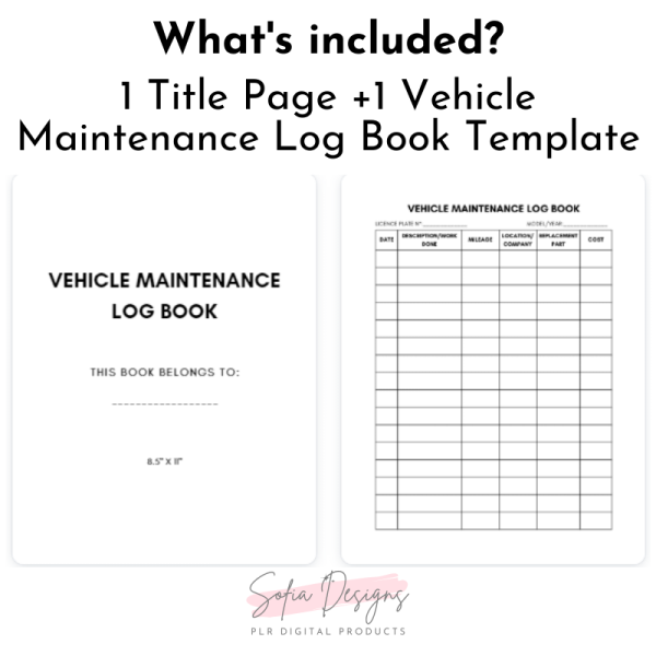 Vehicle Maintenance Log Book Template