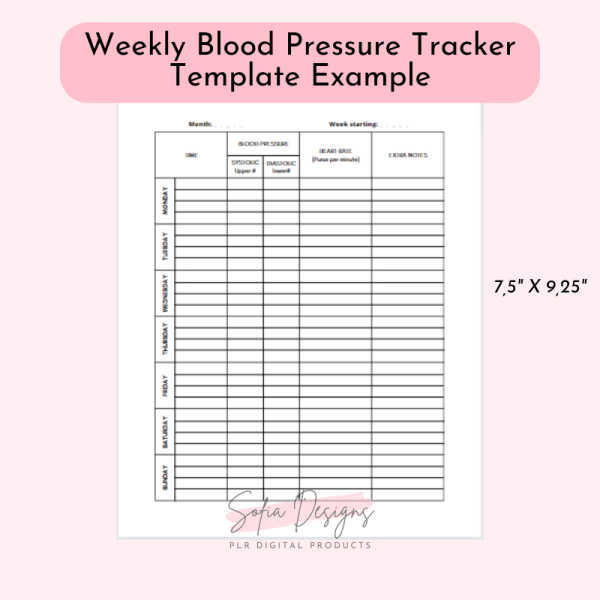 Weekly Blood Pressure Journal (PLR) – Plr Products – Plr Content - PLR Digital Products 5