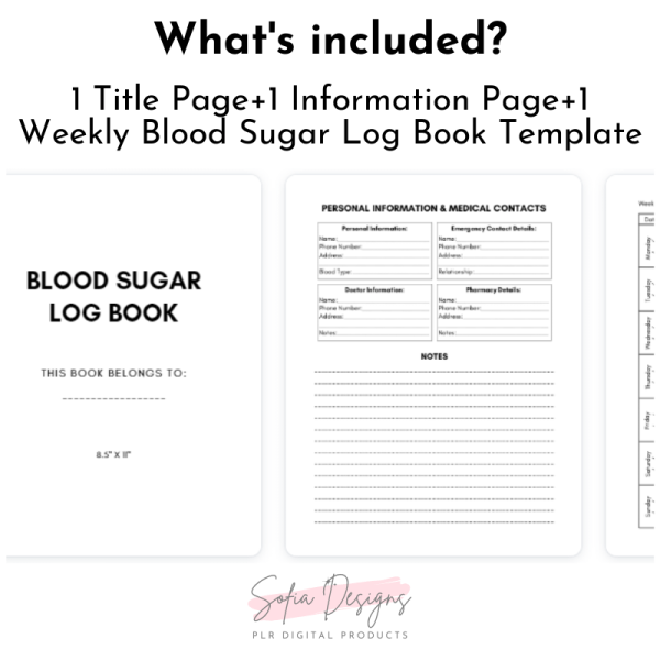 Weekly Blood Sugar Log Book Template (PLR) – Plr Products - PLR Digital Products 4