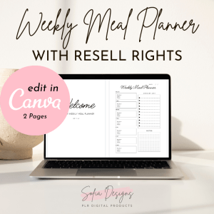 Weekly Meal Planner (PLR) – Plr Products – Digital Planner Plr - PLR Digital Products