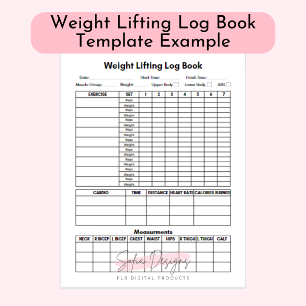 Weight Lifting Log Book Template