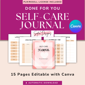 Self-Care Journal with PLR/Resell License - PLR Digital Product
