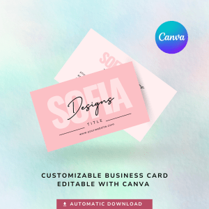 Custom Business Card Template Editable with Canva - PLR Digital Products