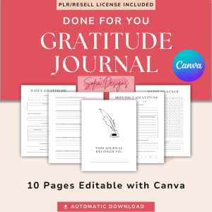 Gratitude Journal Template (PLR) – Plr Products – Plr Content - PLR Digital Products