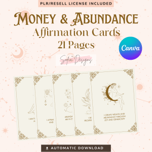 Money & Abundance Affirmation Cards (PLR) – Plr Products – Plr Content - PLR Digital Products