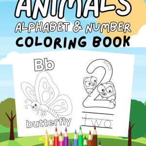 Animals Alphabet and Numbers Coloring Book - PLR Digital Products