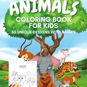 Animals Coloring Book with Names for Kids - PLR Digital Products