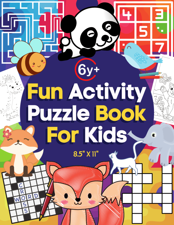 Activity book for kids: fun puzzles, mazes, dot to dot, coloring pages and more - PLR Digital Products 3