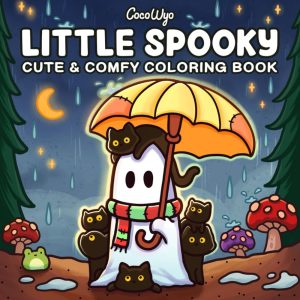 Little Spooky: Coloring Book for Adults and Teens Featuring Cute Creepy Creatures in Cozy Hygge Moments for Relaxation (Cozy Spaces Coloring) by Coco Wyo - PLR Digital Products