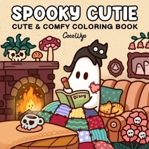 Spooky Cutie: Coloring Book for Adults and Teens Featuring Adorable Creepy Creatures in Cozy Hygge Moments for Relaxation (Cozy Spaces Coloring) by Coco Wyo - PLR Digital Products