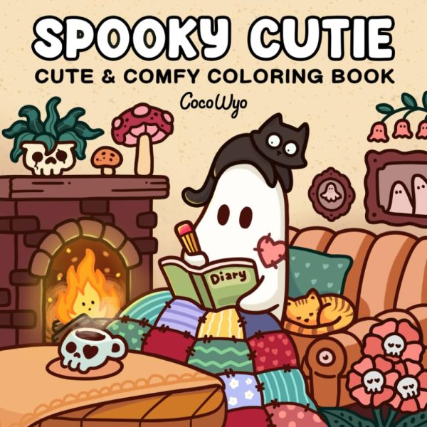 Spooky Cutie: Coloring Book for Adults and Teens Featuring Adorable Creepy Creatures in Cozy Hygge Moments for Relaxation (Cozy Spaces Coloring) by Coco Wyo - PLR Digital Products 3