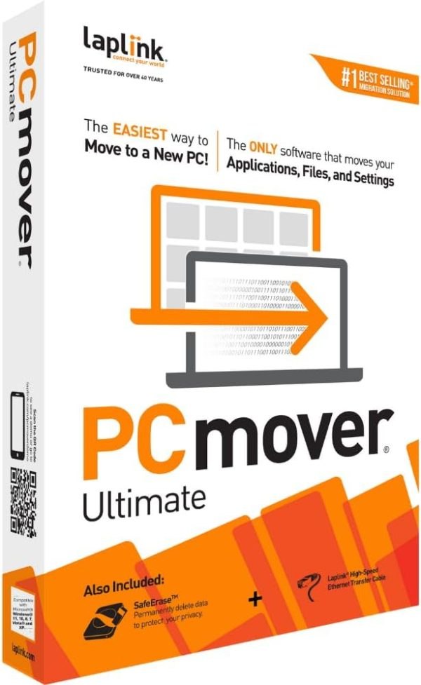 Laplink PCmover Ultimate 11 – Easily Transfer Files to New Computer – Efficient Migration of Applications from Old PC to a New PC – Data Transfer Software – Includes Optional Ethernet Cable – 1 Use - PLR Digital Products 3