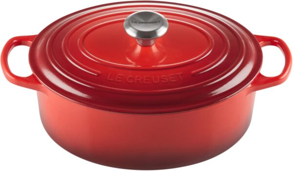 Le Creuset Enameled Cast Iron Signature Oval Dutch Oven, 5 qt. , Cerise - PLR Digital Products 3