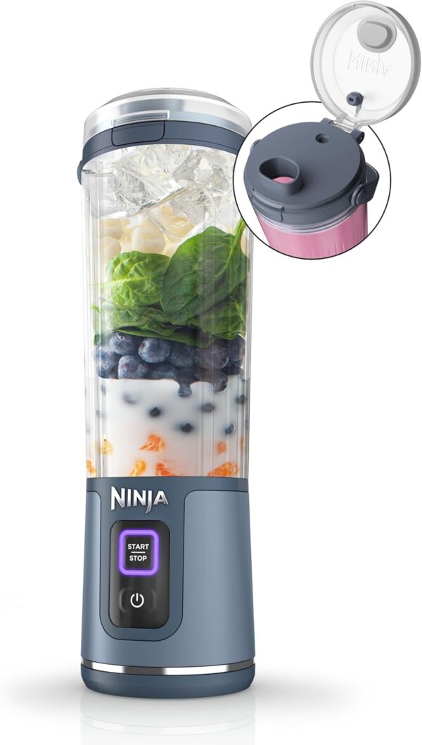 Ninja BC151NV Blast Portable Blender, Cordless, 18oz. Vessel, Personal Blender-for Shakes & Smoothies, BPA Free, Leakproof-Lid & Sip Spout, USB-C Rechargeable, Dishwasher Safe Parts, Denim Blue - PLR Digital Products 3