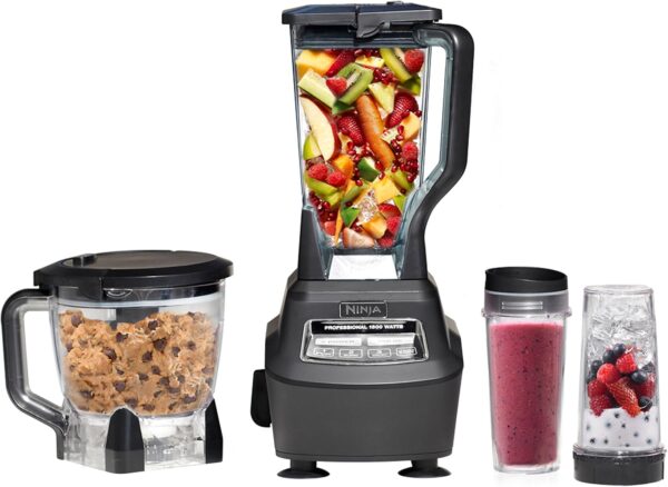 Ninja BL770 Mega Kitchen System, 1500W, 4 Functions for Smoothies, Processing, Dough, Drinks & More, with 72 Blender Pitcher, 64 Processor Bowl, (2) 16-oz. to-Go, Black, with 2 Nutri Cups + Lids - PLR Digital Products 3