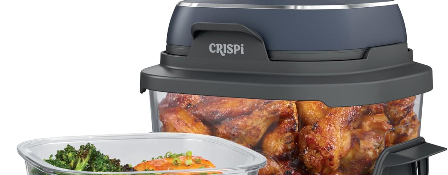 Ninja Crispi Air Fryer, Microwave, Freezer & Dishwasher Safe, Non Toxic Glass Portable Cooking System, 4 QT & 6 Cup Glass Containers with Storage Lids, Easy Meals, Air Fry, Bake, & More