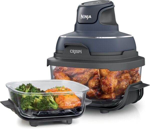 Ninja Crispi Air Fryer, Microwave, Freezer & Dishwasher Safe, Non Toxic Glass Portable Cooking System, 4 QT & 6 Cup Glass Containers with Storage Lids, Easy Meals, Air Fry, Bake, & More - PLR Digital Products 3