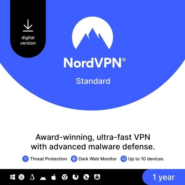 NordVPN Standard – 1-Year – VPN & Cybersecurity Software For 10 Devices – Block Malware, Malicious Links & Ads, Protect Personal Information – PC/Mac/Mobile - PLR Digital Products 3