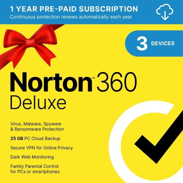 Norton 360 Deluxe 2024, Antivirus software for 3 Devices with Auto Renewal – Includes VPN, PC Cloud Backup & Dark Web Monitoring - PLR Digital Products 3