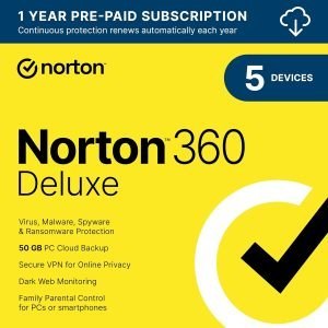 Norton 360 Deluxe 2024, Antivirus software for 5 Devices with Auto Renewal – Includes VPN, PC Cloud Backup & Dark Web Monitoring - PLR Digital Products