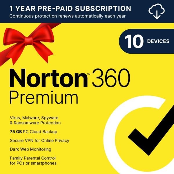 Norton 360 Premium 2024, Antivirus software for 10 Devices with Auto Renewal – Includes VPN, PC Cloud Backup & Dark Web Monitoring - PLR Digital Products 3