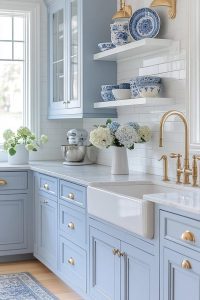 Blue & White Kitchen Counter