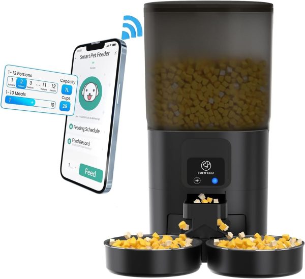 7L Automatic Cat Feeders for 2 Cats – 2.4G WiFi Timed Auto Feeder with APP Control for Remote Feeding, Automatic Cat Food Dispenser with Alexa, Detachable for Easy Clean, 1-10 Meals Per Day - PLR Digital Products 3