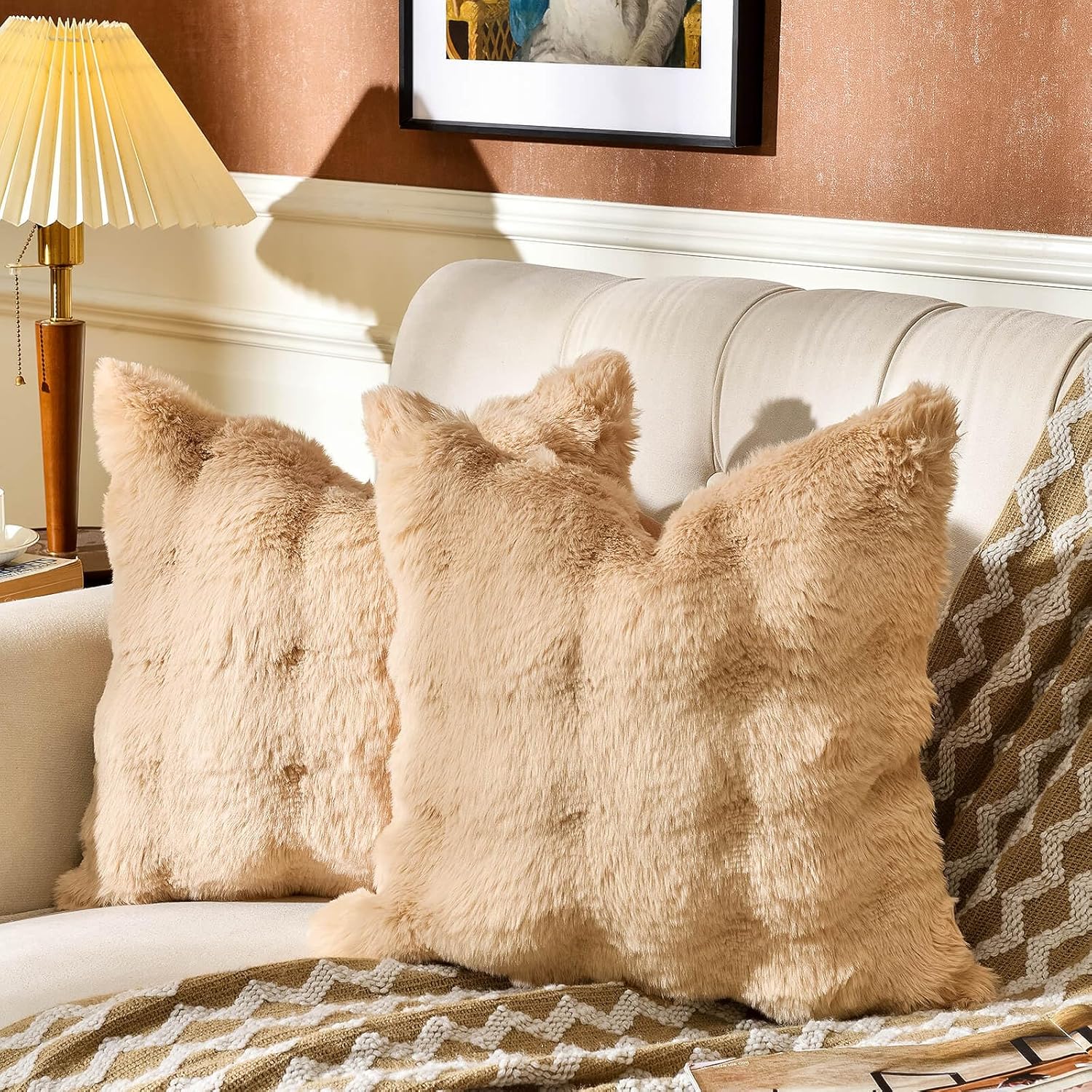 Faux Fur Throw Pillow