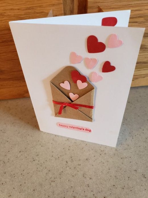 Valentines Day Envelope of Hearts Card