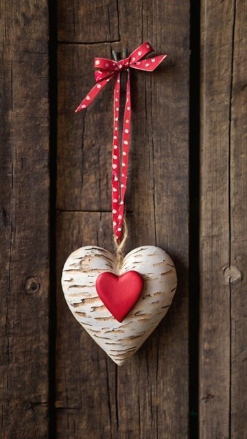 10 Rustic Valentine’s Decor Ideas: Birchwood Hanging Heart