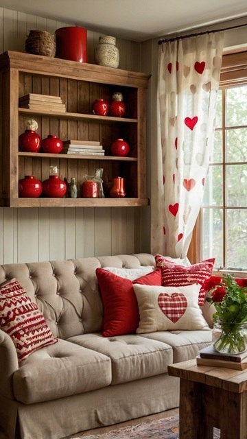 Rustic Living Room with Heart Accents