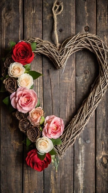 10 Rustic Valentine’s Decor Ideas You’ll Fall In Love With: Floral Heart Wreath