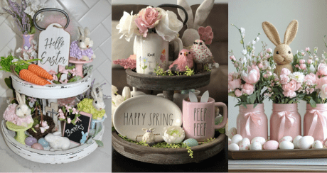 10 Simple Easter Tiered Tray Decor Ideas for Living Room