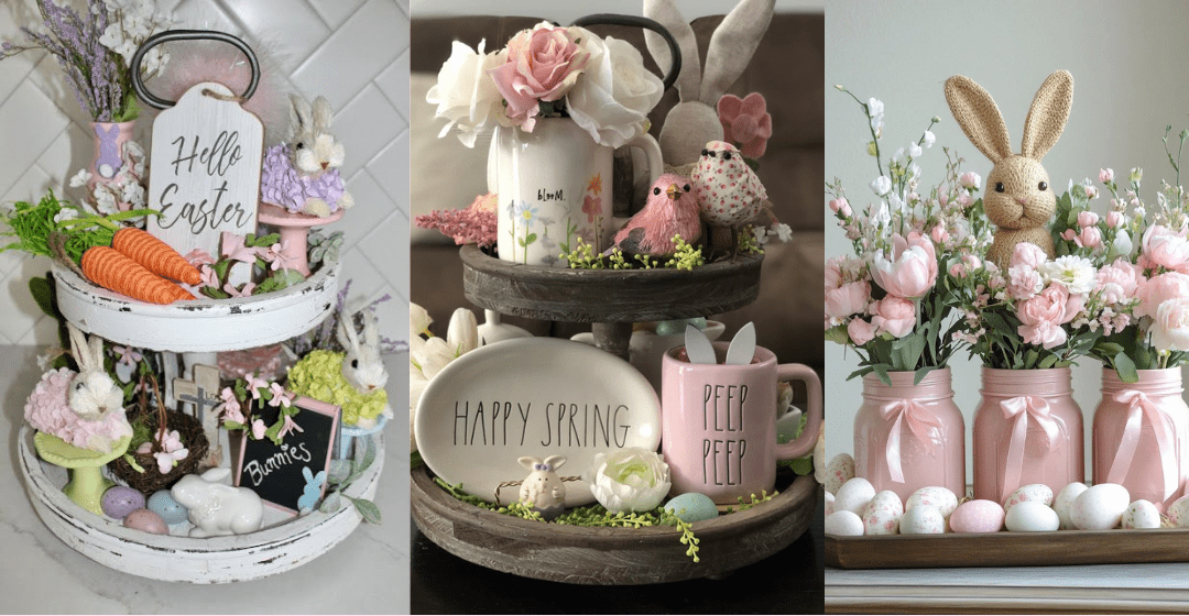 10 Simple Easter Tiered Tray Decor Ideas for Living Room