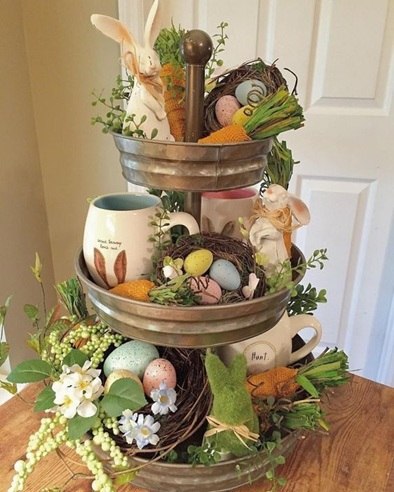 easter tiered tray decor christian