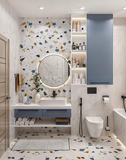 small bathroom tiles color combination