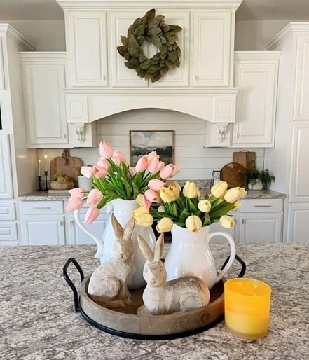 Neutral Easter Centerpieces with a Cozy Farmhouse Vibe