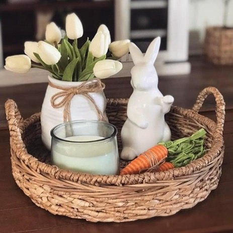 Minimalist White Easter Centerpiece