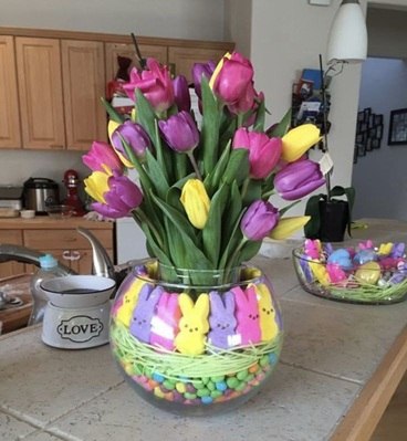 Easter Candy Vase with Tulips
