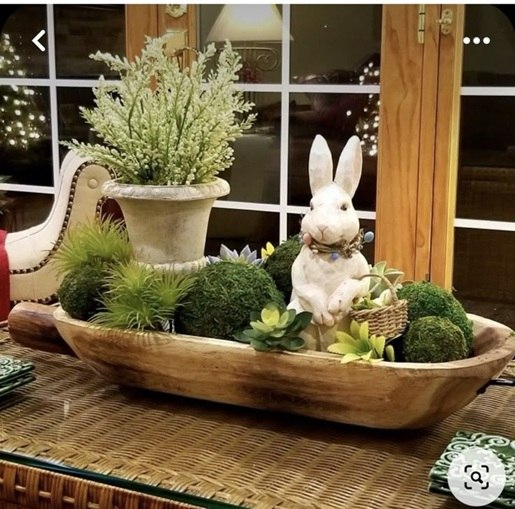 Whimsical Greenery and Bunny Garden Easter Centerpiece