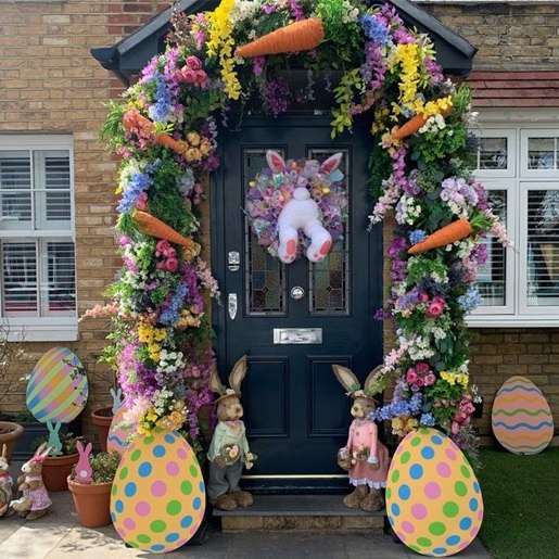 Floral Easter Entryway Decorations